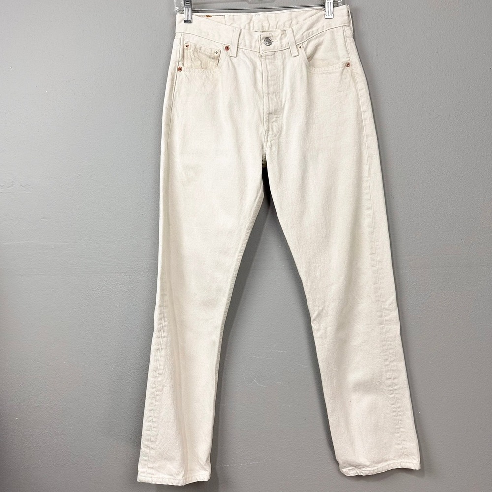 Levi's 501 Jeans Mens 30x32 Ivory Vintage 90s Made in USA Straight Leg Denim